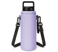 Linkidea Porte-bouteille d’eau avec sangle, compatible avec YETI Rambler 26 oz, sac bandoulière pour bouteille d’eau avec sangle d’épaule, violet clair