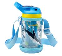 Linkidea Porte-Bouteille d'eau à Fond Rigide Transparent Compatible avec Contigo 14 oz, Yeti Rambler Jr. 12 oz, Owala FreeSip Kids Water Bottle, Water Bottle Tote (Bleu)