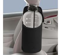 Linkidea Porte-Bouteille d'eau Extra Large côté siège de Voiture avec Poche en Filet Compatible avec Bouteille d'eau Yeti Rambler 64 oz, Hydro Flask 64 oz, EYQ 64 oz/128 oz (Noir)