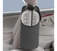 Linkidea Porte-Bouteille d'eau Extra Large côté siège de Voiture avec Poche en Filet Compatible avec Bouteille d'eau Yeti Rambler 64 oz, Hydro Flask 64 oz, EYQ 64 oz/128 oz (Gris)