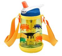 Linkidea Porte-Bouteille Transparent Compatible avec Les Bouteilles en Plastique Aubrey pour Enfants de 14 oz, Sac à bandoulière Transparent pour Bouteille, Sac de Voyage à Base Rigide, Jaune