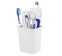 Linkidea Porte-Brosse à Dents à Ventouse Mural pour Douche Murale de Salle Bain, Support de Rasoir, Brosse à Dents électrique/et Organisateur Dentifrice, Pas perceuses ni Clous nécessaires (Blanc)