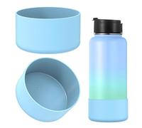 Linkidea Protection de fond de bouteille compatible avec les gourdes IRON °FLASK à large ouverture (32oz/40oz) et à ouverture étroite (32oz), en silicone(Bleu ciel,lot de 2)