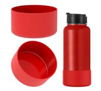 Linkidea Protection de fond de bouteille compatible avec les gourdes IRON °FLASK à large ouverture (32oz/40oz) et à ouverture étroite (32oz), en silicone(rouge,lot de 2)