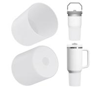 Linkidea Protection de Fond de Bouteille Compatible avec Stanley Quencher H2.0 20oz/30oz/40oz, IceFlow Flip 20oz/30oz, en Silicone, avec Pare-Chocs (Blanc/Lot de 2)