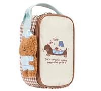 Linkidea Sac à goûter thermique avec pendentif, sac isotherme pour bocal alimentaire isotherme de 16oz, sac à déjeuner de voyage, compatible avec thermos, Dacool 16oz (beige)