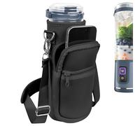 Linkidea Sac de rangement pour mixeur, sac de transport réglable pour mixeur à smoothie avec bandoulière, petit récipient pour mixeur portable compatible avec mixeur plongeant Ninja (Noir)