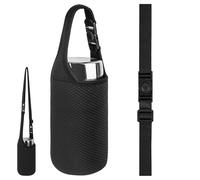 Linkidea Sac de Transport Isotherme pour Bocal Alimentaire, Petits Sacs à Lunch en néoprène pour Femmes, Sacs à Lunch isothermes à 2 Voies pour Bocal avec bandoulière (Noir) (Grand)