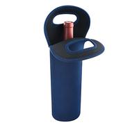 Linkidea Sac isotherme de voyage, portable, imperméable, en néoprène, pour bouteilles de vin, porte-boisson de pique-nique avec maintien sécurisé, compatible avec les bouteilles de vin de 750 ml(bleu)