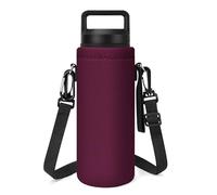 Linkidea Sangle support pour bouteille d'eau compatible avec la bouteille d'eau YETI Rambler 26 oz, Yonder 1 L/34 oz, sangle poignet isolée en néoprène pour bouteille d'eau (Rouge vin)