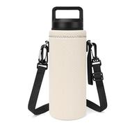 Linkidea Sangle support pour bouteille d'eau compatible avec la bouteille d'eau YETI Rambler 26 oz, Yonder 1 L/34 oz, sangle poignet isolée en néoprène pour bouteille d'eau (Blanc cassé)