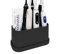 Linkidea Support de Brosse à Dents électrique en Silicone, 5 emplacements, Compatible avec Oral-B DB4010, Pro 100 CrossAction, Spinbrush Pro (Noir)