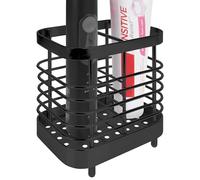 Linkidea Support de brosse à dents électrique, support de dentifrice en acier inoxydable, organiseur de comptoir à 2 emplacements, compatible avec Oral-B iO Series, Spinbrush Pro 7AM2M (noir)