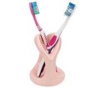Linkidea Support de Brosse à Dents Manuel de comptoir pour Salle de Bain, Support Unique en céramique Compatible avec Oral-B CrossAction, Colgate Extra Clean, Reach Essentials (Rose)