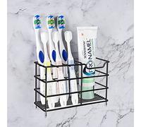 Linkidea Support de Brosse à Dents pour Douche, Support de Rangement pour brosses à Dents, Support Mural/comptoir, 7 emplacements, Compatible avec Colgate Extra Clean, Oral-B CrossAction (Noir)