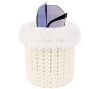 Linkidea Support de lunettes pour table de nuit, affichage de bureau avec doublure en peluche compatible avec GUCC1 GG1500OK/GG1606OK/GG1470OJ CHOPARD VCHL10D/VCHL11D/VCHL12J/VCHL12D (XXL, blanc