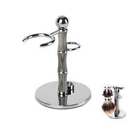 Linkidea Support de rasoir en acier inoxydable et support de brosse avec base antidérapante, organiseur de rasoir de sécurité créatif en bambou compatible avec Vikings Blade Chieftain, Odin (gris)