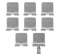 Linkidea Support de rasoir en acier inoxydable, pack de 8, support mural pour douche (sans percer), rangement pour salle de bain compatible rasoirs de sécurité (Argent)