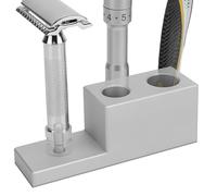 Linkidea Support de rasoir en alliage d'aluminium avec base de drainage, compatible avec les rasoirs de sécurité Vikings, Merkur, présentoir collector et organisateur de salle de bain pour homme