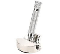 Linkidea Support de rasoir pour homme en acier inoxydable avec coussinet antidérapant compatible avec Merkur, Parker, Vikings Blade, Rockwell Most of Manual Razor (couleur nickel)