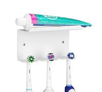 Linkidea Support Mural pour Brosse à Dents électrique pour Salle de Bain, en Aluminium Auto-adhésif à 5 emplacements pour Brosse à Dents Compatible avec la série Oral-B IO, Philips Sonicare 5100/5300