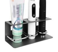 Linkidea Support Mural pour Brosse à Dents électrique pour Salle de Bain, en Aluminium, Auto-adhésif, Compatible avec Oral-B IO, Philips Sonicare, 7AM2M, Aquasonic (Noir)