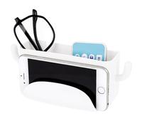 Linkidea Support mural pour télécommande avec fente pour téléphone, support universel sans perçage, support mural multifonction pour articles multimédias (blanc)