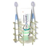 Linkidea Support Mural/Support de Brosse à Dents de comptoir pour Douche, Support de Dentifrice en Acier Inoxydable, Organiseur à 3 Fentes, Compatible avec Colgate Extra Clean, Oral-B CrossAction