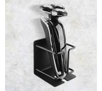 Linkidea Support pour Rasoir Électrique Montage Mural, Support de Rasoir en Acier Inoxydable pour Salle de Bain/Douche, porte-rasoir adhésif compatible avec Philips Norelco 2400, Série 7, 9 (Noir)