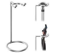Linkidea Support pour rasoir sécurité en acier inoxydable, support voyage luxe pour homme, compatible avec les rasoirs sécurité à long manche, Fusion 5, ProShield, Mach 3 (argent/chrome poli)