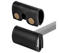 Linkidea Tête de rasoir de sécurité en cuir végétalien, accessoires de rasage pour rasoir papillon compatibles avec Merkur 34C Hd, 34C, 23C, Henson AL13 (noir)