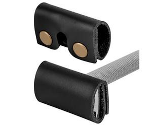 Linkidea Tête de rasoir de sécurité en cuir végétalien, accessoires de rasage pour rasoir papillon compatibles avec Merkur 34C Hd, 34C, 23C, Henson AL13 (noir)