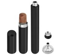 Linkidea Tube Porte-Cigare en Acier Inoxydable et Flacon d'alcool Combo, Porte-Cigare de Poche et Flacon de 2 oz (Noir)