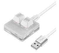 Linkidea USB Zoom Meeting Mute Button pour Windows, Démarrer/Arrêter la vidéo, Couper/Rétablir le son du microphone (blanc)