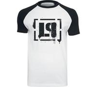 Linkin Park LP Logo Homme T-Shirt Manches Courtes Blanc/Noir XL 100% Coton Regular/Coupe Standard