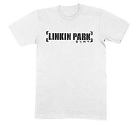 Linkin Park T-shirt avec logo boutonné en coton pour adulte unisexe (S) (blanc), blanc