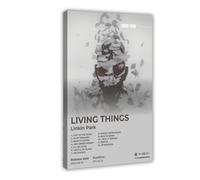 Linkin Poster sur toile de l'album de musique LK Park « LIVING THINGS » pour décoration de chambre à coucher, bureau, décoration de chambre, cadeau (30 x 45 cm)