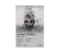 Linkin Poster sur toile de l'album de musique LK Park « LIVING THINGS » pour décoration de chambre à coucher, bureau, cadeau (60 x 90 cm)
