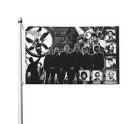 Linkin Rock Band Park Drapeau 3x5FT Double Face - Drapeau Groupe Rock - Texte et Logo Imprimés - Matière Polyester Résistant - Pour Fan de Nu Metal - Décoration Chambre/Concert
