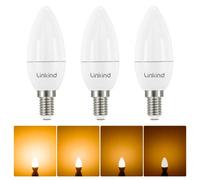 Linkind Ampoule LED E14 Dimmable, 4.2w Équivalent à 40W, Blanc Chaud 2700K, Ampoule Forme Bougie B35 avec Petit Culot à Vis, Lampe Intensité Variable 220-240V, Lot de 3