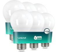 Linkind Ampoule LED E27 Classe A, 7,2W = 100W, A60 1521lm Ultra Lumineux, 4000K Blanc Neutre, 50000H Durée de Vie, Économie d'Énergie, Ampoule Mat, Lot de 6