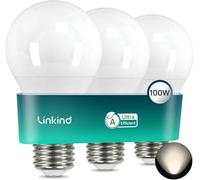 Linkind Ampoule LED E27 Classe Énergétique A 1521lm, 7,2W = 100W, Blanc Neutre 4000K, 50000H Durée de Vie, Non Dimmable, Ampoule A60, Mat, Lot de 3