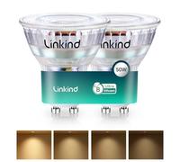 Linkind Ampoule LED GU10 Dimmable Ultra Efficace 415lm, Spot LED 2,5W=50W, 2700K Blanc Chaud, Classe Énergétique B, Angle 90°, Ampoule Basse Consommation. Lot de 2
