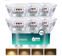 Linkind Ampoule LED GU10 Dimmable Ultra Efficace 415lm, Spot LED 2,5W=50W, 2700K Blanc Chaud, Classe Énergétique B, Angle 90°, Ampoule Basse Consommation. Lot de 6