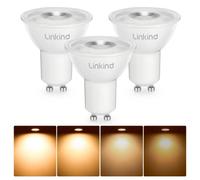 Linkind Ampoules LED GU10 Dimmable, 5.7W équivalent à 75W Halogène, Blanc Chaud 2700K, 560lm, Ampoules LED Spot PAR16, Large Faisceau 110°, Lot de 3 [Classe énergétique E]