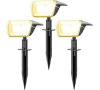 Linkind Lampe Solaire Exterieur, Eclairage Solaire Ultra Longue Durée, 60 LEDs Spot Solaire Exterieur 800lm, IP67 Lumiere Exterieur Solaire pour Jardin, Chemin. Blanc Chaud