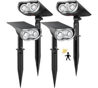 Linkind Lampes Solaires Extérieures Détecteur de Mouvement 1000LM, Blanc Froid 6500K, Lot de 4