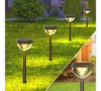 Linkind Lampes Solaires Jardin, Éclairage Solaire Exterieur Étanche IP54 avec 3 Modes d'Éclairage et Plage de luminosité 2 m, Lumière Décoration pour Allée, Cour, Terrasse. Blanc chaud, 4 pcs