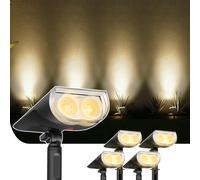 Linkind StarRayS Lampe Solaire Extérieur 3000K Blanc Chaud LED 350 Lm, Marche/Arrêt Automatique,IP67 Etanche, StarRayS LED Projecteur Solaire pour Jardin, [Classe Énergétique A]