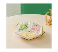 LINKIO Assiette de Grignotage Accueil plateau en céramique à trois compartiments forme de losange et étagère assiette snack restaurant moderne snacks bonbons fruits secs Assiettes de Dessert